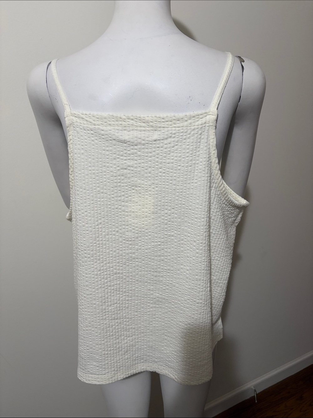 MADEWELL WHITE SLEEVELESS TEXTURAL SEERSUCKER APRON TANK TOP XL - Picture 6 of 10